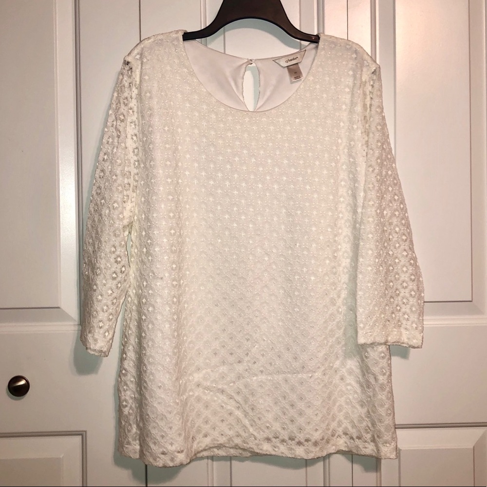 White Lace Plus Size Blouse